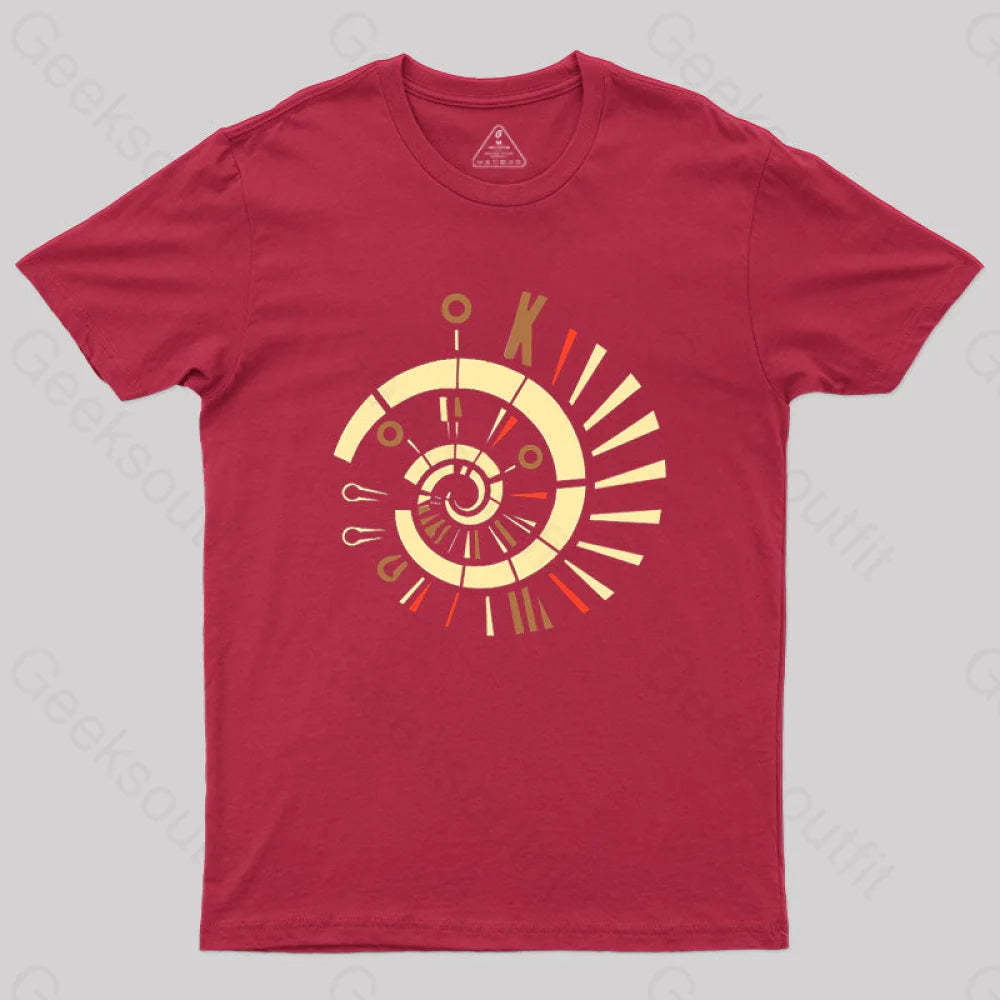 Fibonacci Spiral Golden Ratio Mathematics Geometry T-Shirt Red / S