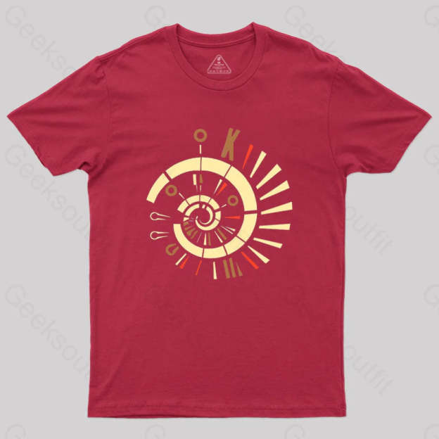 Fibonacci Spiral Golden Ratio Mathematics Geometry T-Shirt Red / S