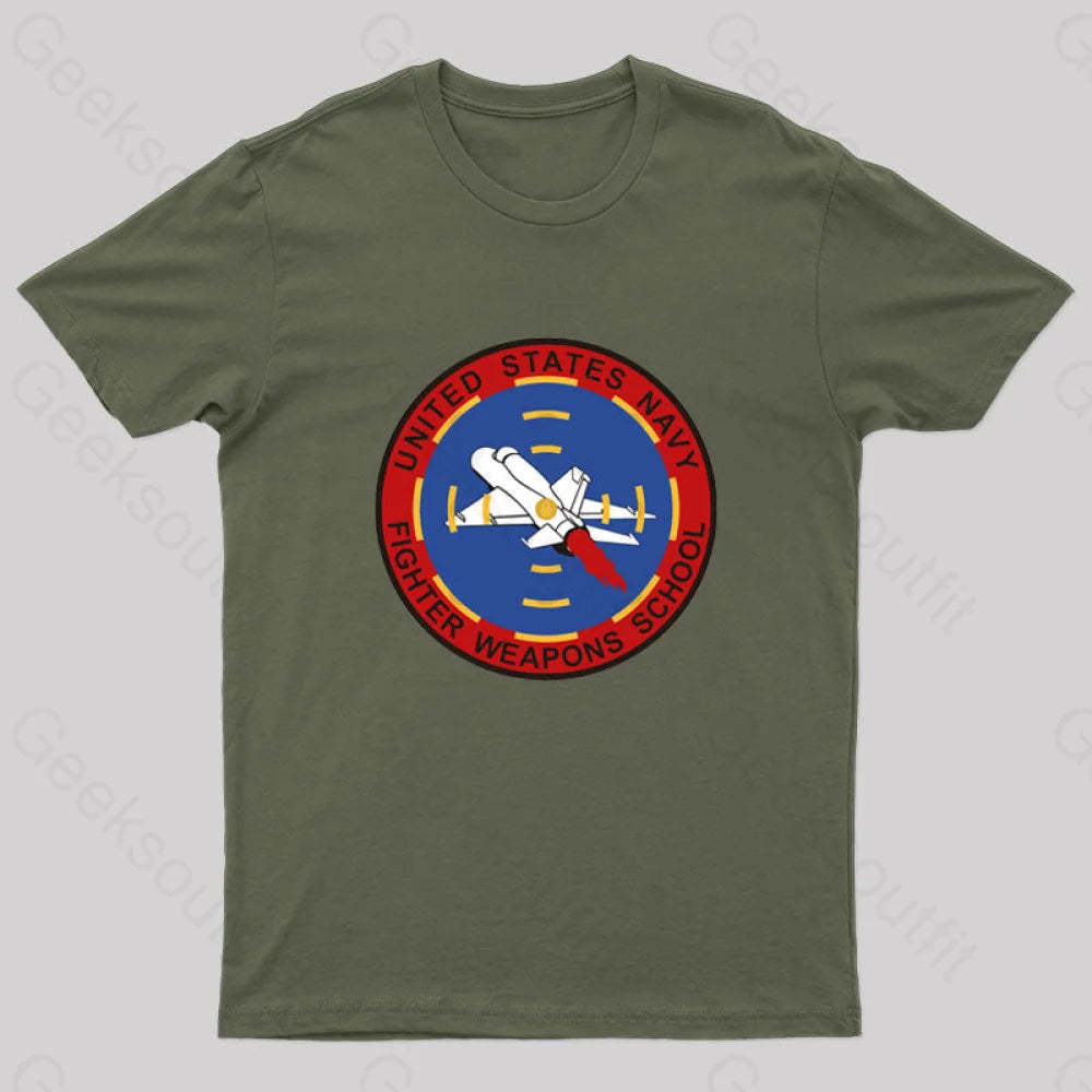 Fighter Jet Geek T-Shirt Army Green / S