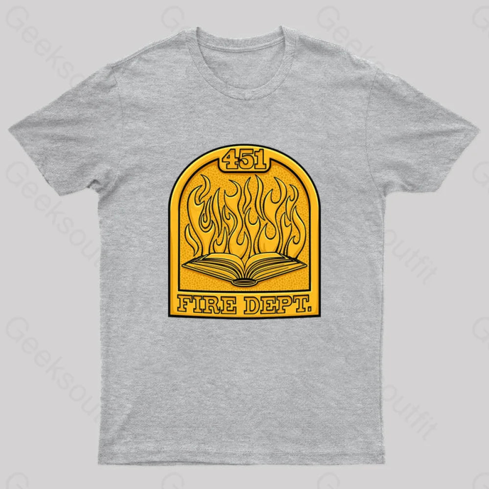 Fire Department 451 Geek T-Shirt Grey / S