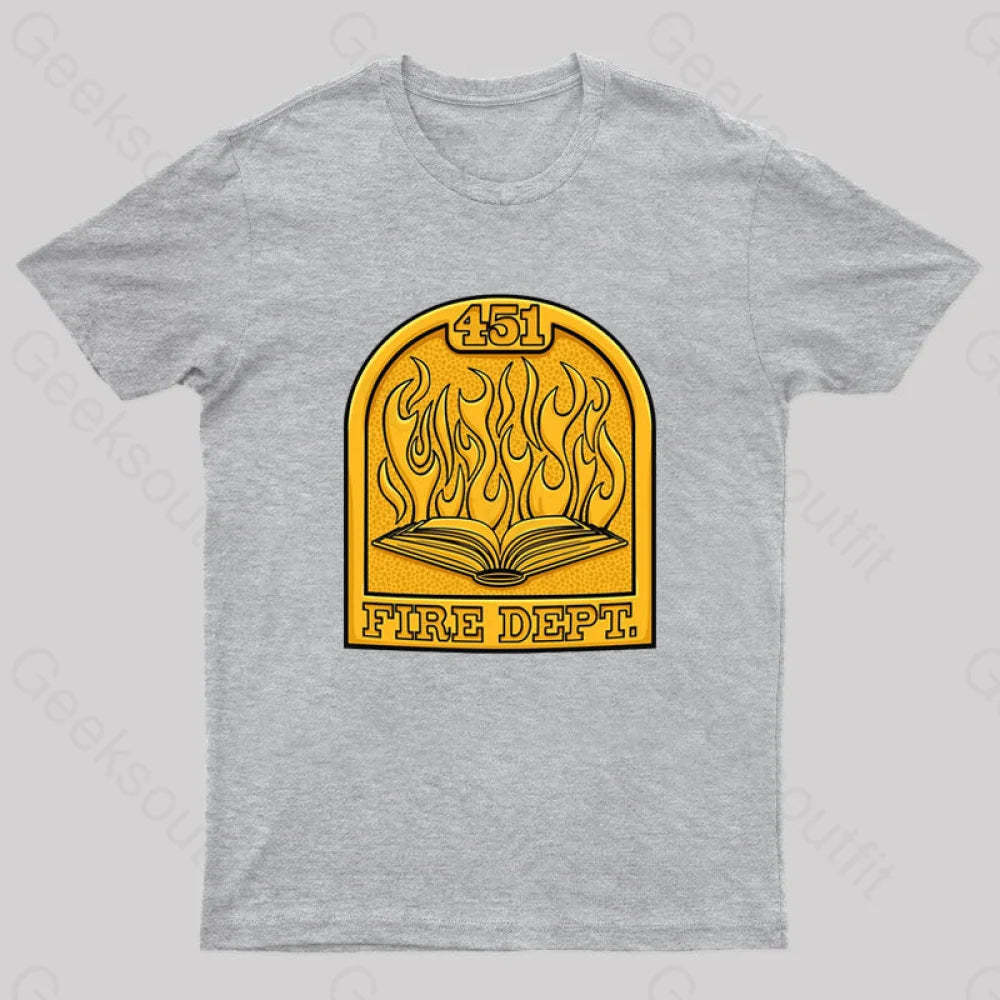Fire Department 451 Geek T-Shirt Grey / S