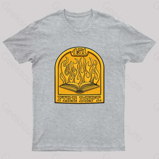 Fire Department 451 Geek T-Shirt Grey / S