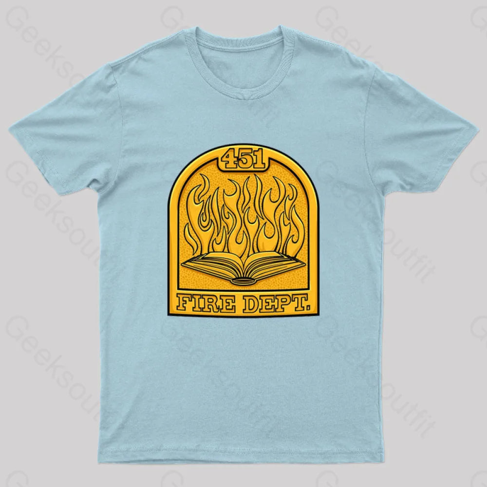Fire Department 451 Geek T-Shirt Light Blue / S