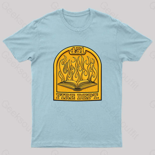 Fire Department 451 Geek T-Shirt Light Blue / S