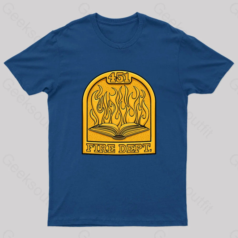 Fire Department 451 Geek T-Shirt Navy / S
