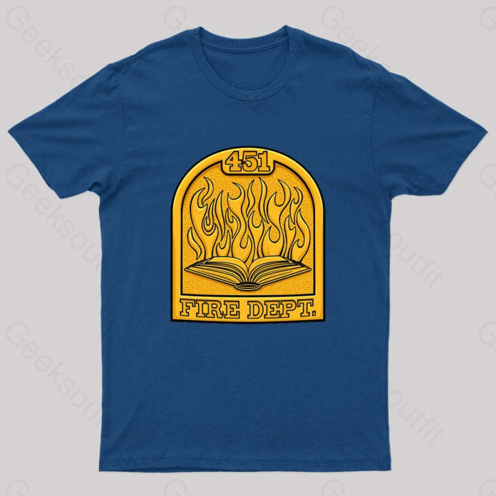Fire Department 451 Geek T-Shirt Navy / S
