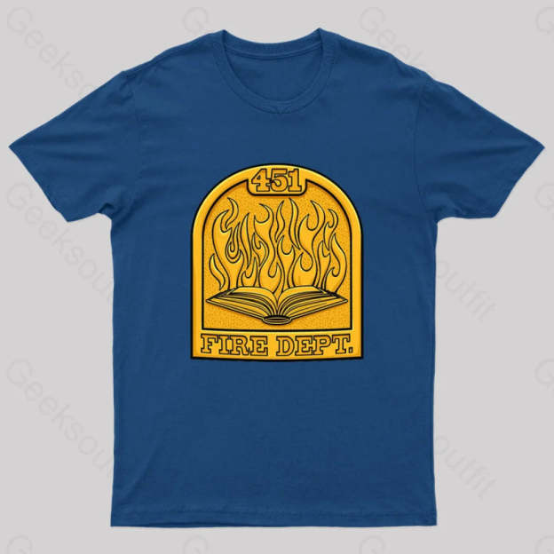 Fire Department 451 Geek T-Shirt Navy / S