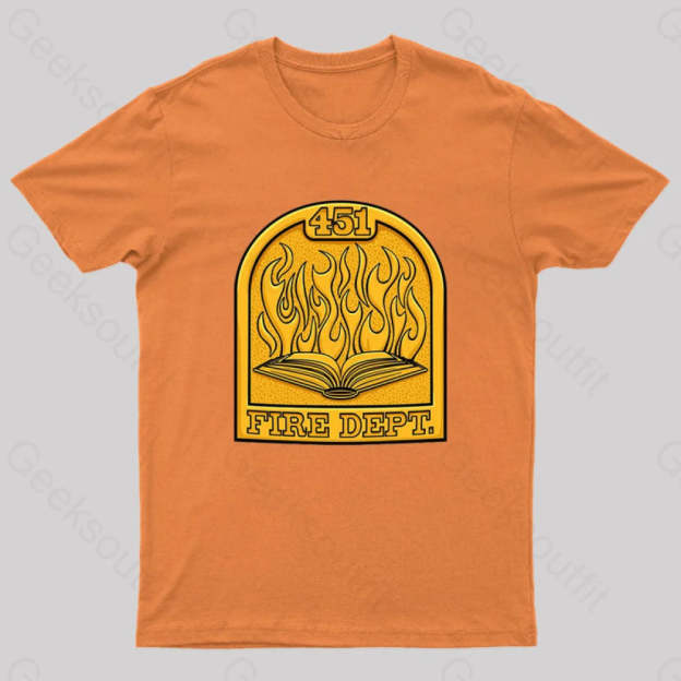 Fire Department 451 Geek T-Shirt Orange / S