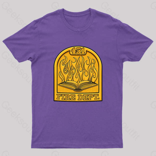 Fire Department 451 Geek T-Shirt Purple / S