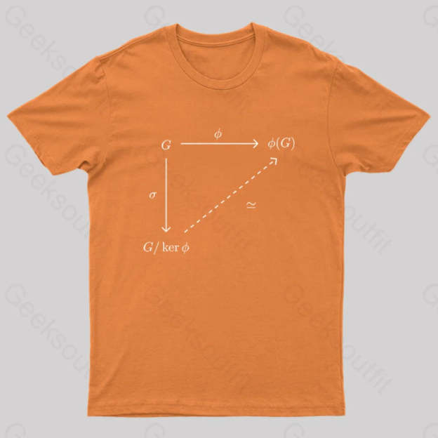 First Isomorphism Theorem For Groups Nerd T-Shirt Orange / S