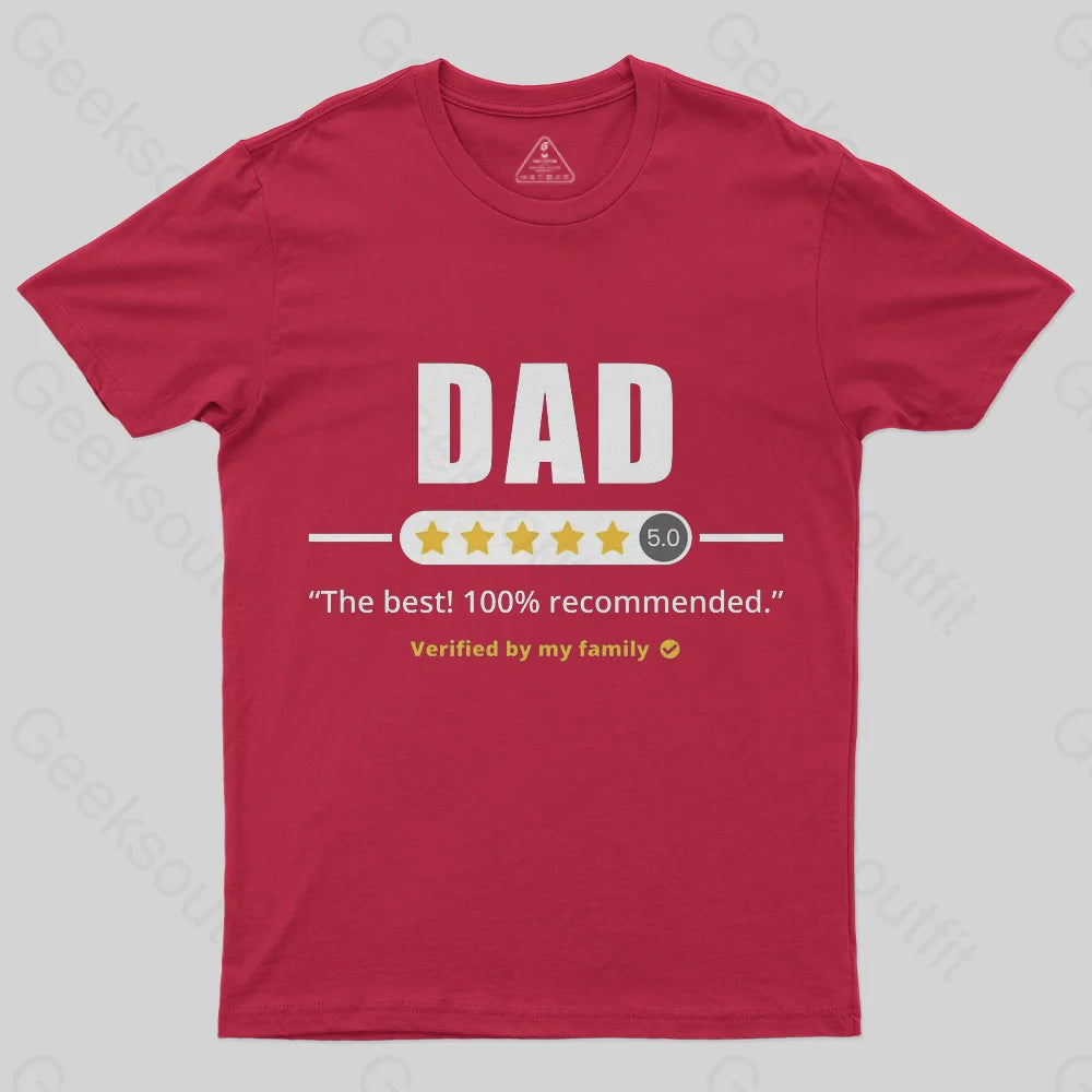 Five Stars Dad T-Shirt-Geeksoutfit-Father's Day,geek,t-shirt