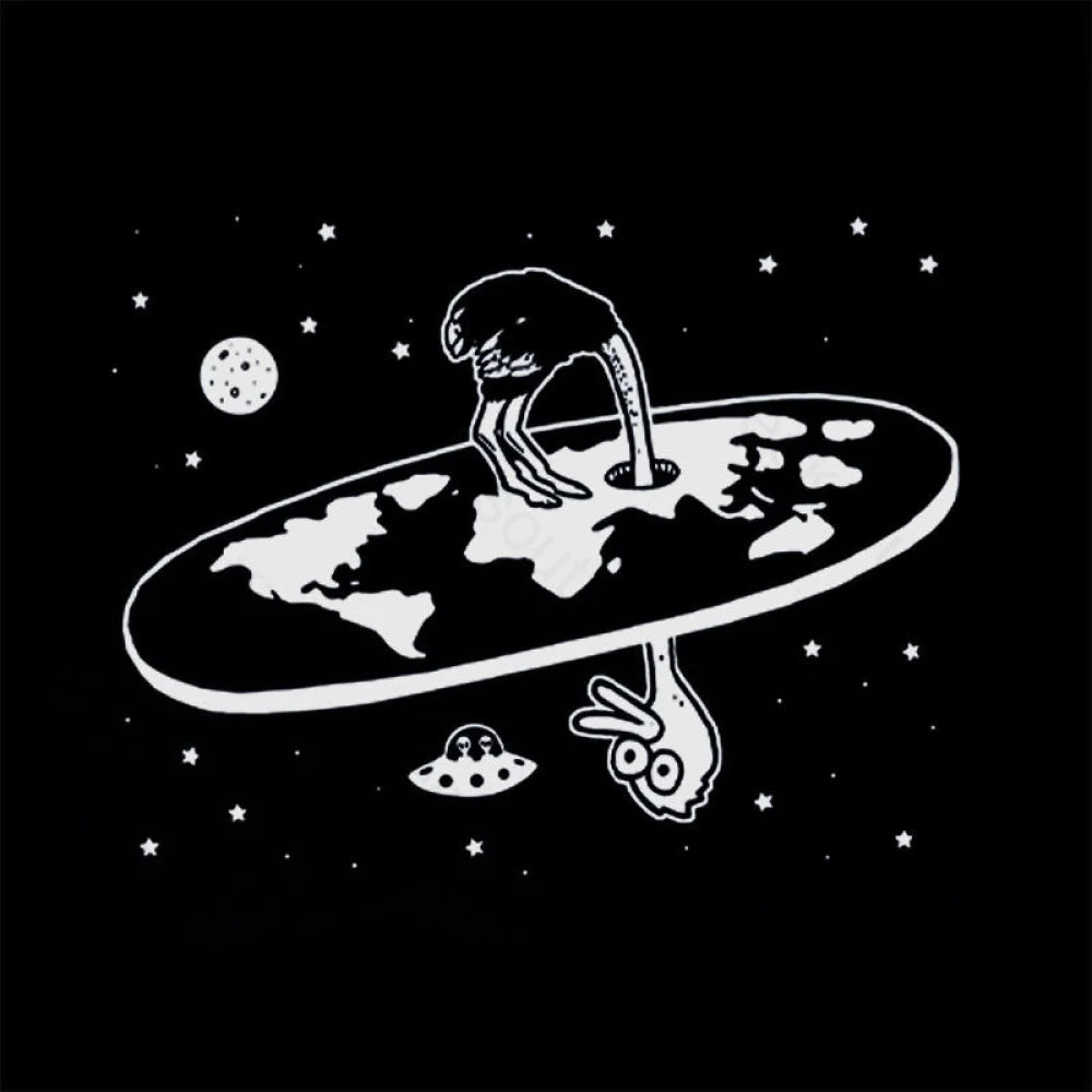 Flat Earth Ostrich Nerd T-Shirt
