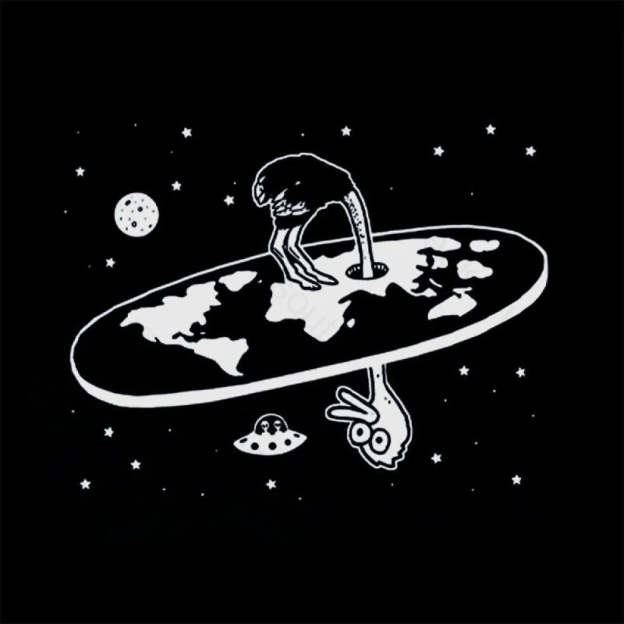 Flat Earth Ostrich Nerd T-Shirt