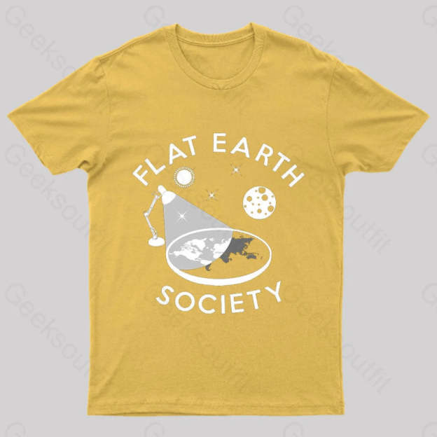 Flat Earth Society Geek T-Shirt Yellow / S