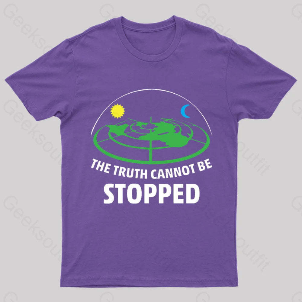 Flat Earth Theory Nerd T-Shirt Purple / S