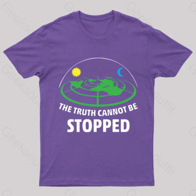 Flat Earth Theory Nerd T-Shirt Purple / S