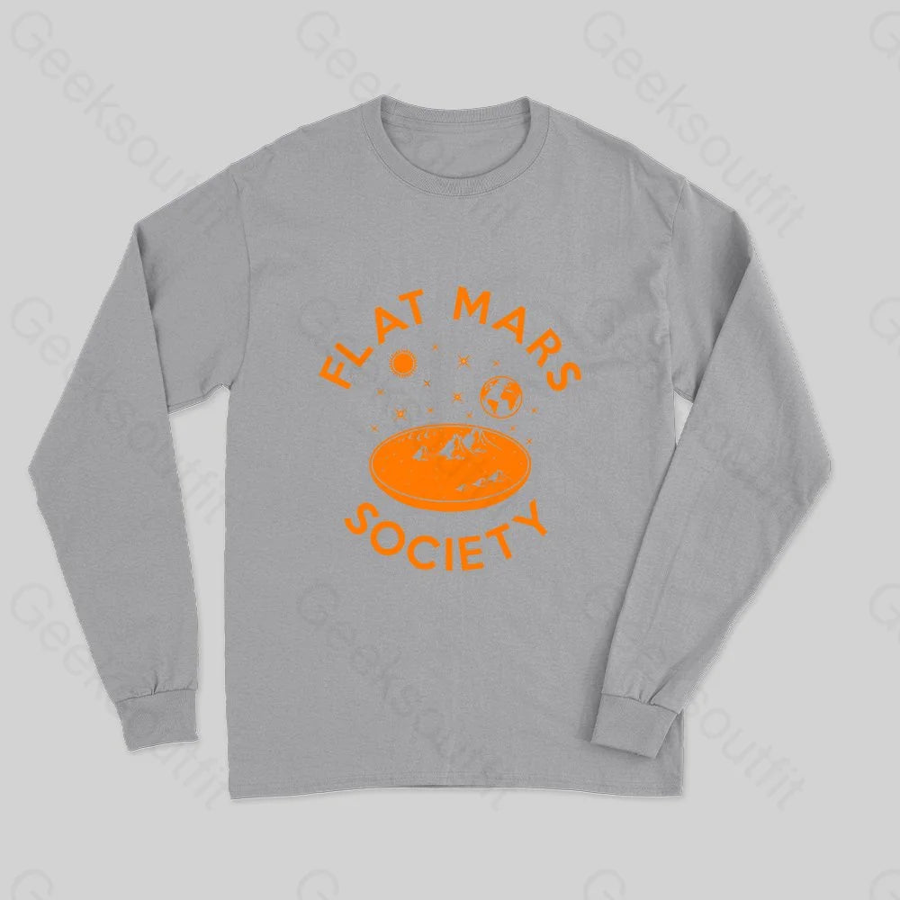 Flat Mars Long Sleeve T-Shirt - Geeksoutfit