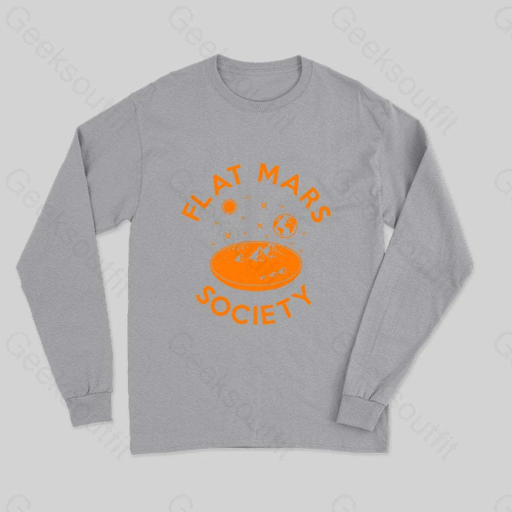 Flat Mars Long Sleeve T-Shirt - Geeksoutfit