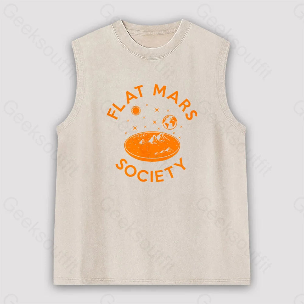 Flat Mars Unisex Washed Tank Apricot / S