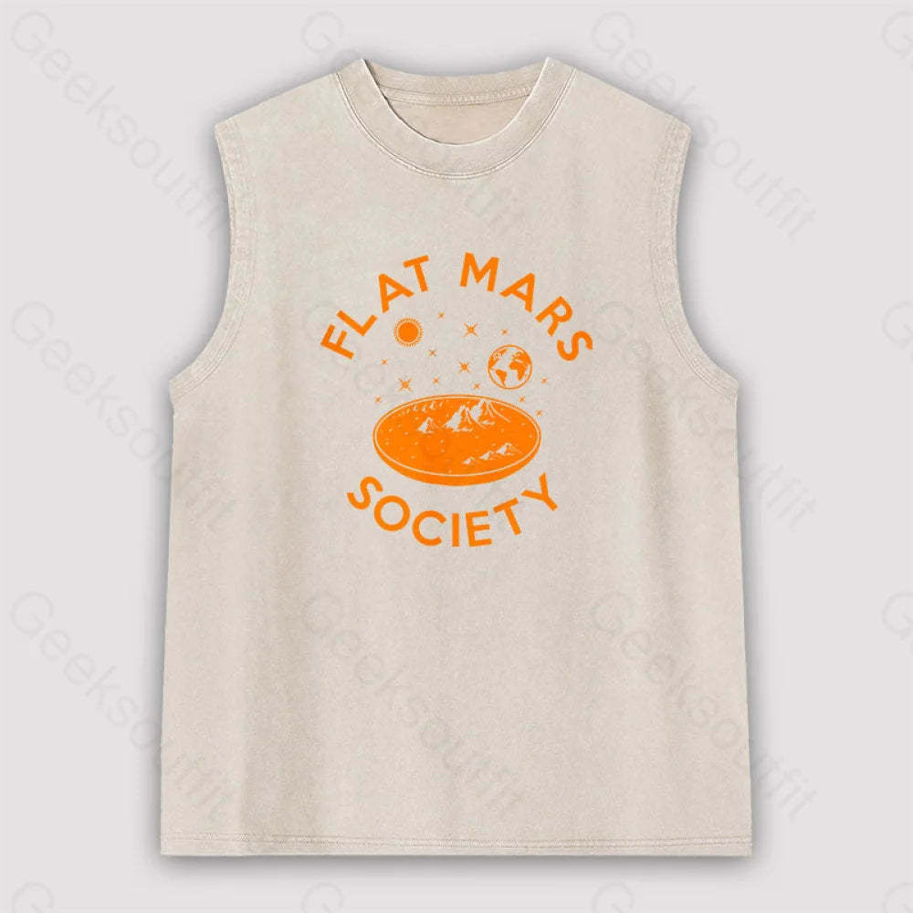 Flat Mars Unisex Washed Tank Apricot / S
