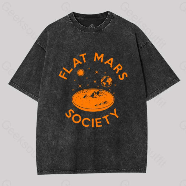 Flat Mars Washed T-Shirt Black / S