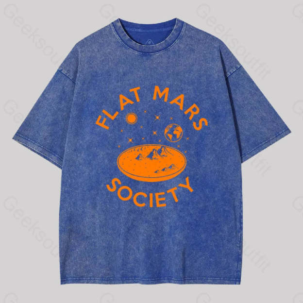 Flat Mars Washed T-Shirt Blue / S