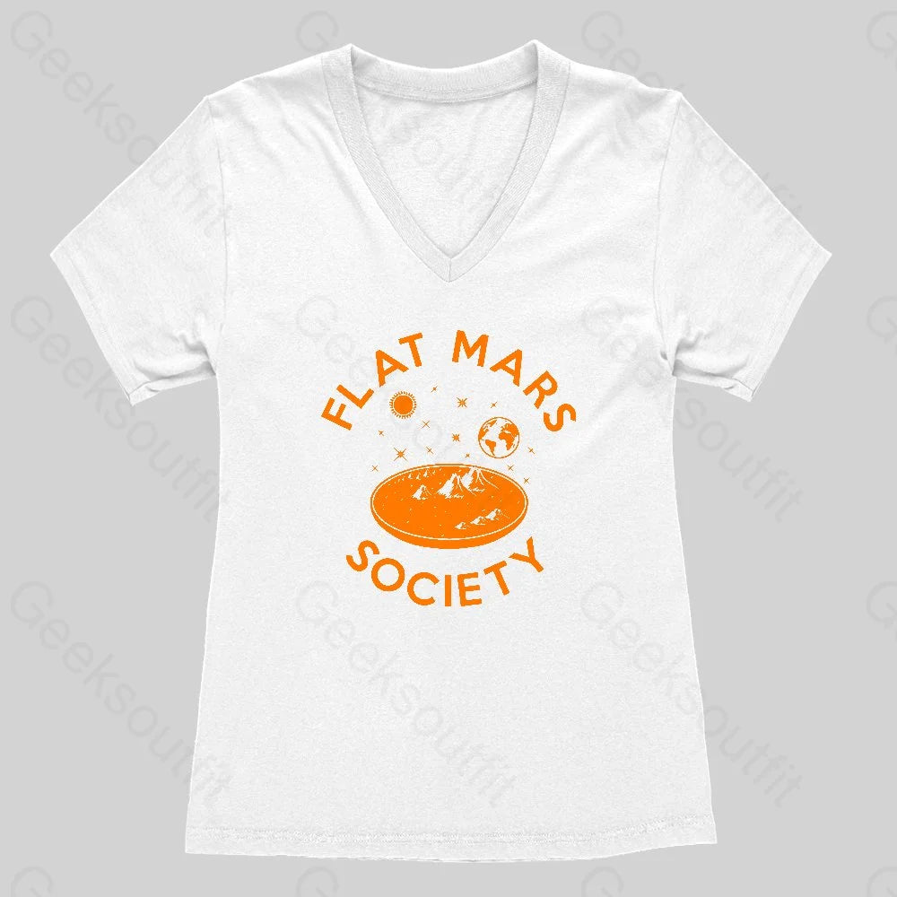 Flat Mars Women's V-Neck T-shirt - Geeksoutfit
