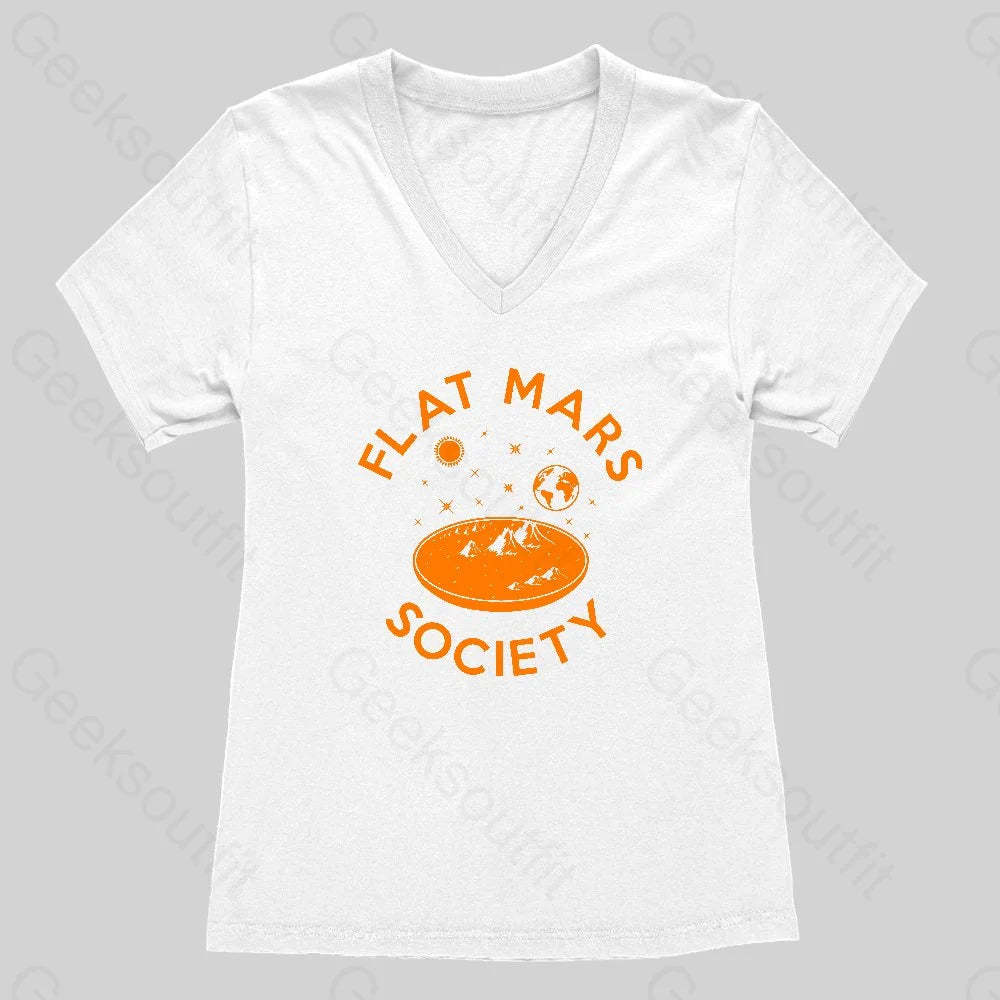 Flat Mars Women's V-Neck T-shirt - Geeksoutfit