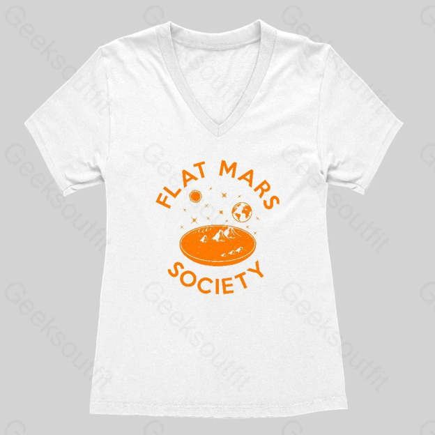 Flat Mars Women's V-Neck T-shirt - Geeksoutfit