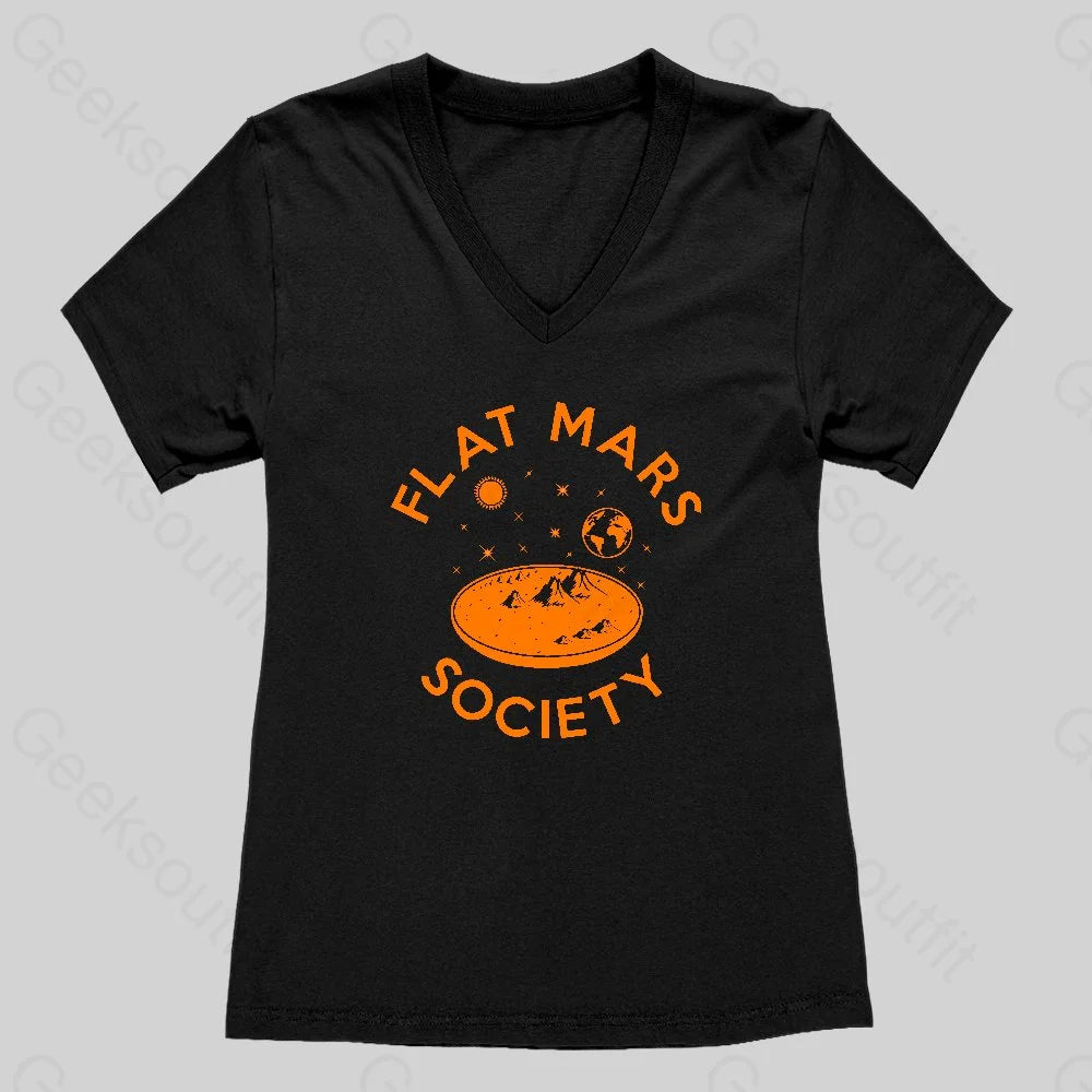 Flat Mars Women's V-Neck T-shirt - Geeksoutfit