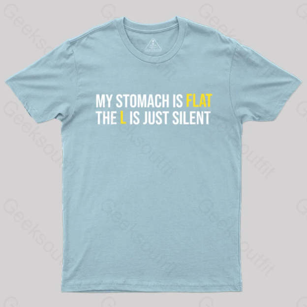 Flat Stomach Funny Saying T-Shirt Light Blue / S