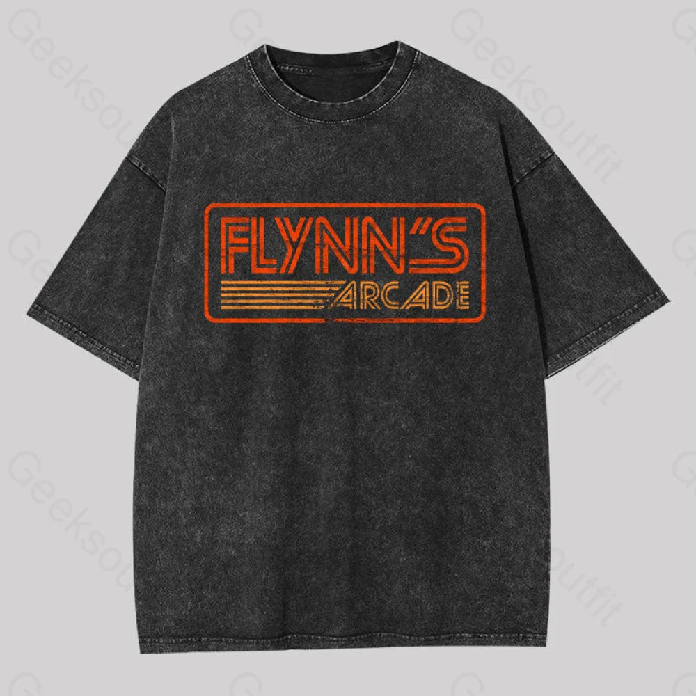 Flynn?��s Arcade 80S Retro Washed T-Shirt Black / S