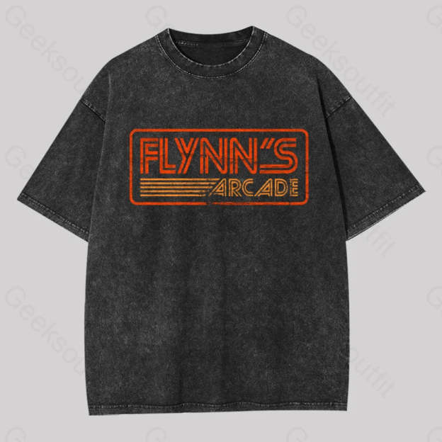 Flynn?��s Arcade 80S Retro Washed T-Shirt Black / S