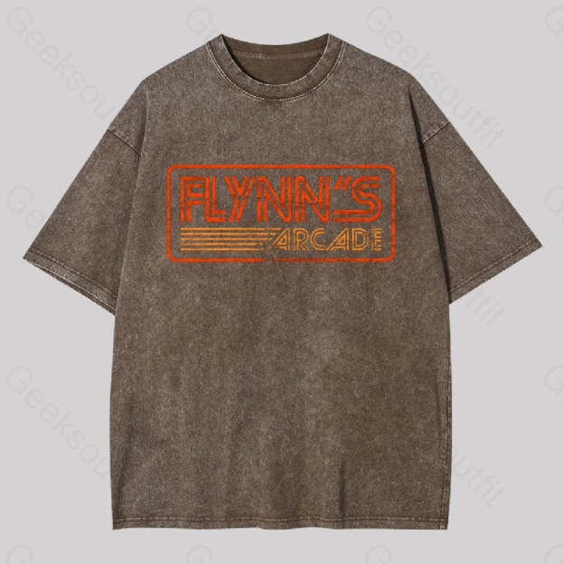 Flynn?��s Arcade 80S Retro Washed T-Shirt Coffee / S
