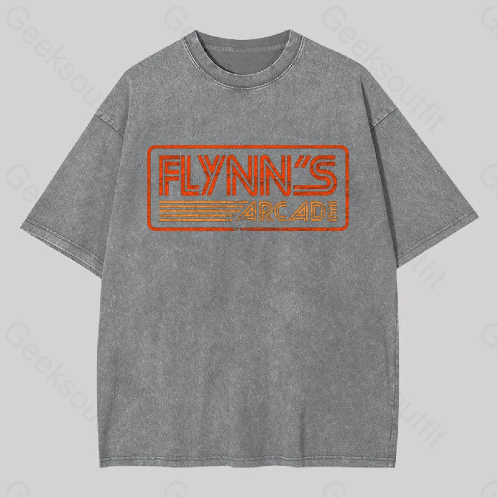 Flynn?��s Arcade 80S Retro Washed T-Shirt Grey / S
