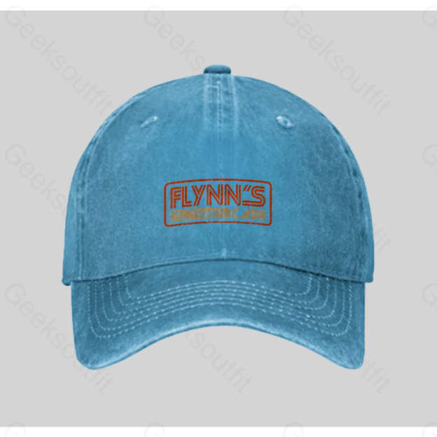 Flynn¡¯s Arcade 80S Retro Washed Vintage Baseball Cap Blue