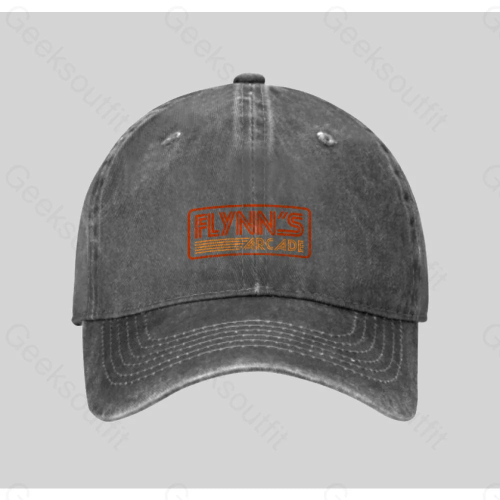 Flynn¡¯s Arcade 80S Retro Washed Vintage Baseball Cap Grey