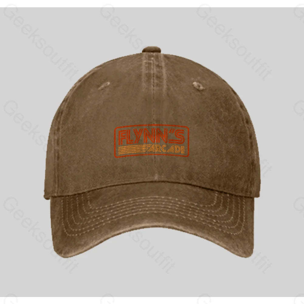Flynn¡¯s Arcade 80S Retro Washed Vintage Baseball Cap Natural