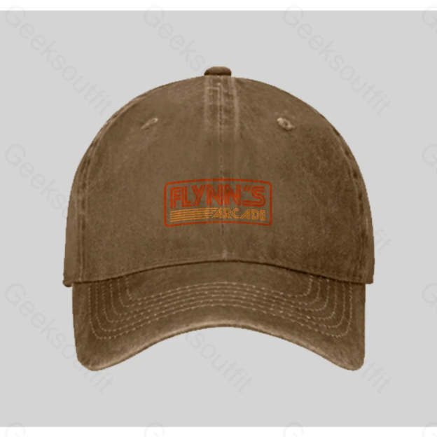 Flynn¡¯s Arcade 80S Retro Washed Vintage Baseball Cap Natural