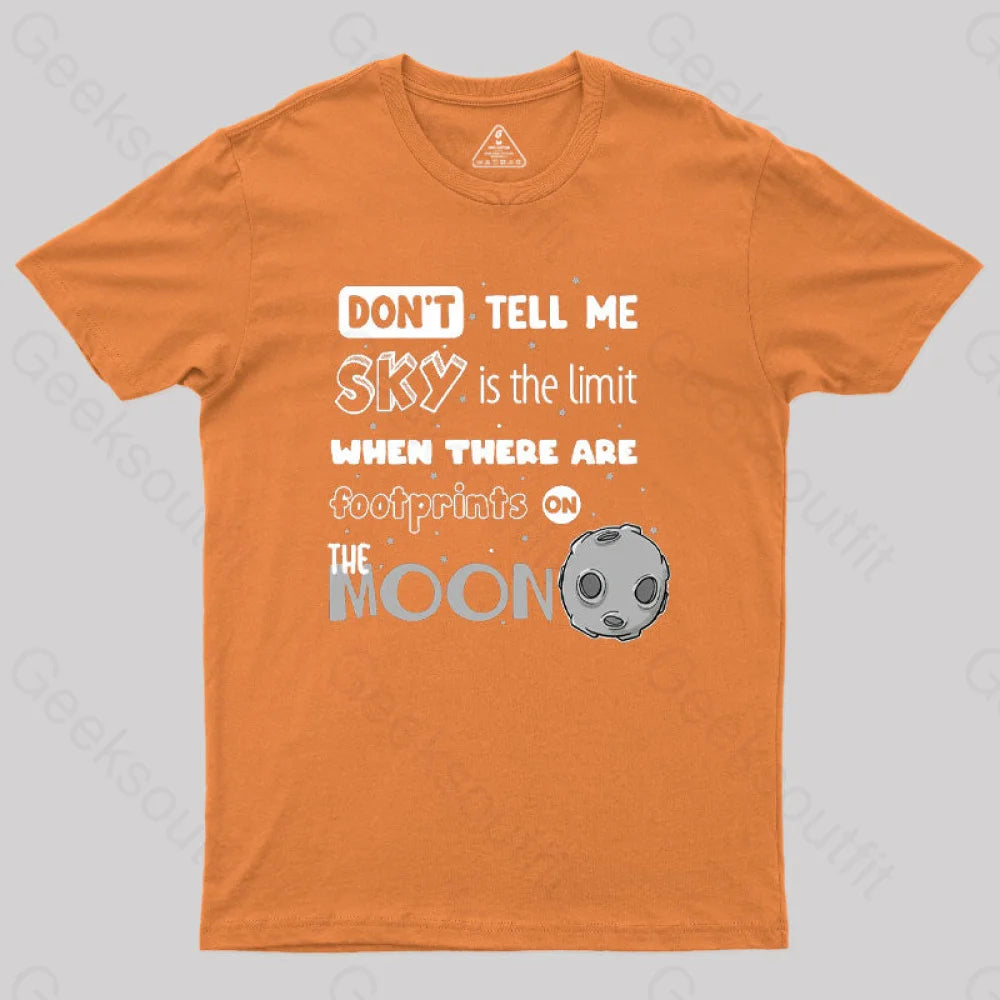 Footprints On The Moon Geek T-Shirt Orange / S