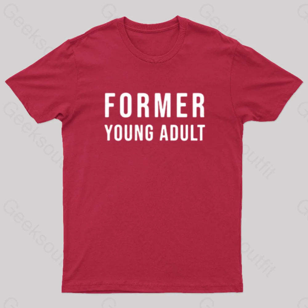 Former Young Adult Nerd T-Shirt Red / S