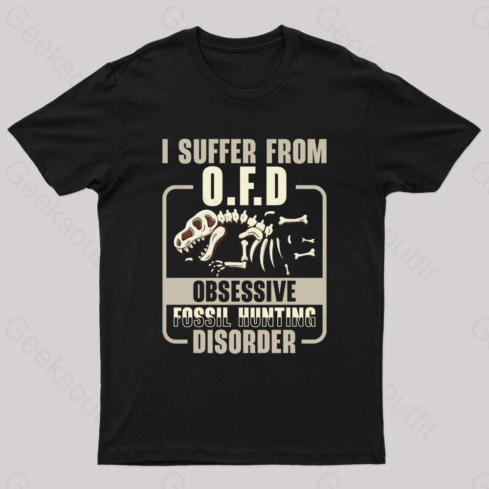 Fossil Hunting Disorder Nerd T-Shirt Black / S