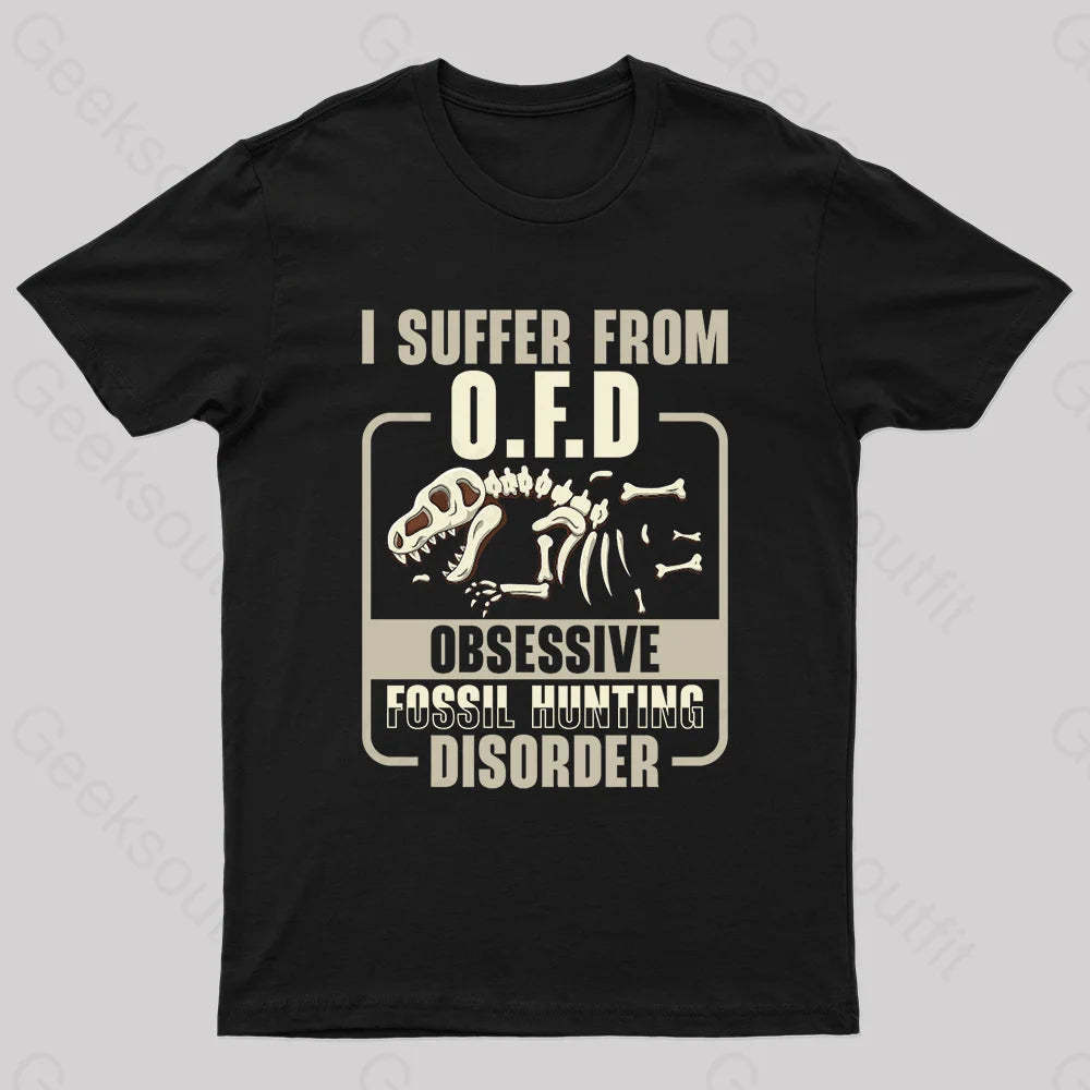 Fossil Hunting Disorder Nerd T-Shirt Black / S