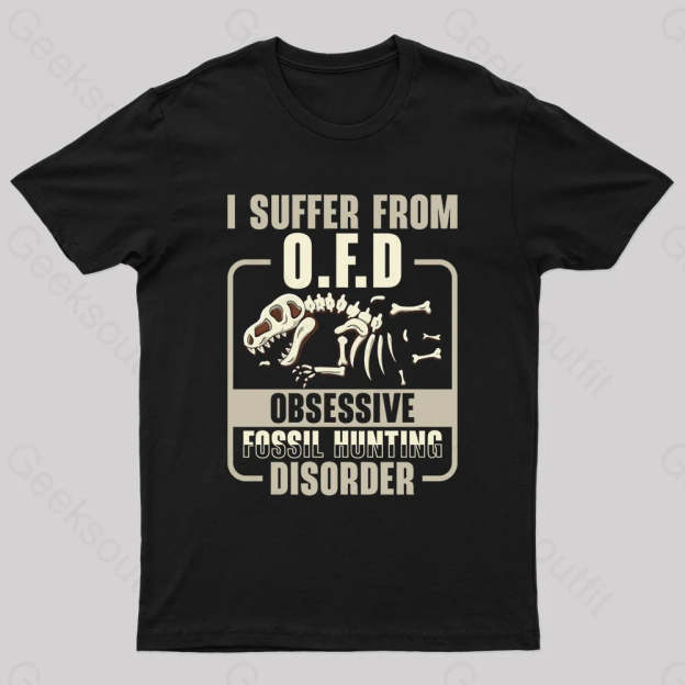 Fossil Hunting Disorder Nerd T-Shirt Black / S