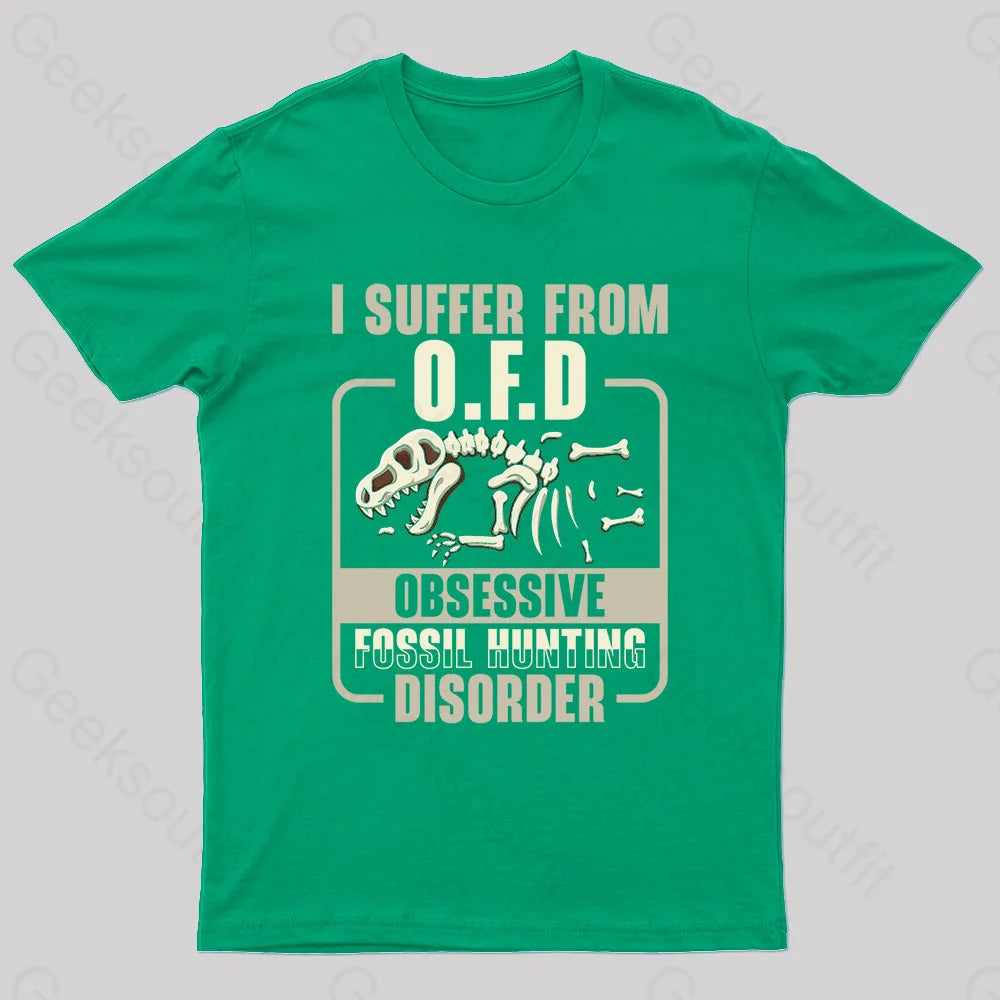 Fossil Hunting Disorder Nerd T-Shirt Green / S