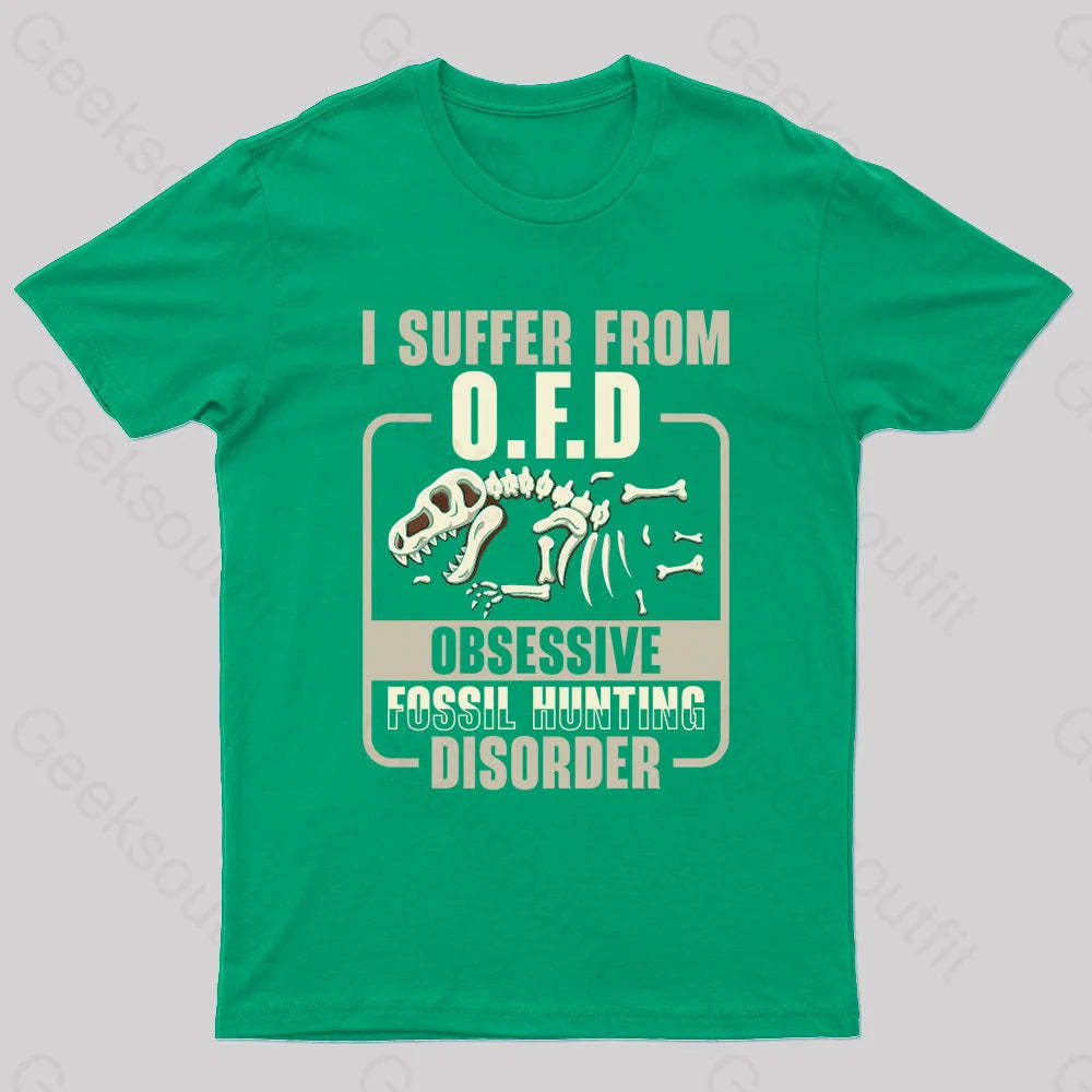 Fossil Hunting Disorder Nerd T-Shirt Green / S