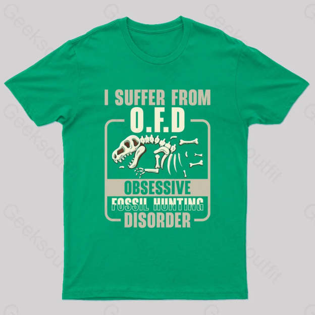 Fossil Hunting Disorder Nerd T-Shirt Green / S