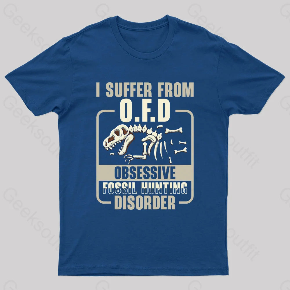 Fossil Hunting Disorder Nerd T-Shirt Navy / S