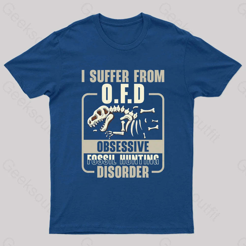 Fossil Hunting Disorder Nerd T-Shirt Navy / S