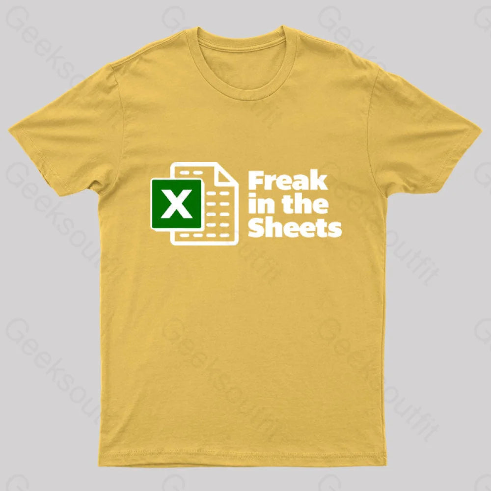 Freak In The Sheets Nerd T-Shirt Yellow / S